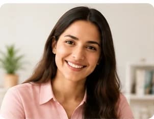 Priya Ma'am, smiling at the camera in a bright room